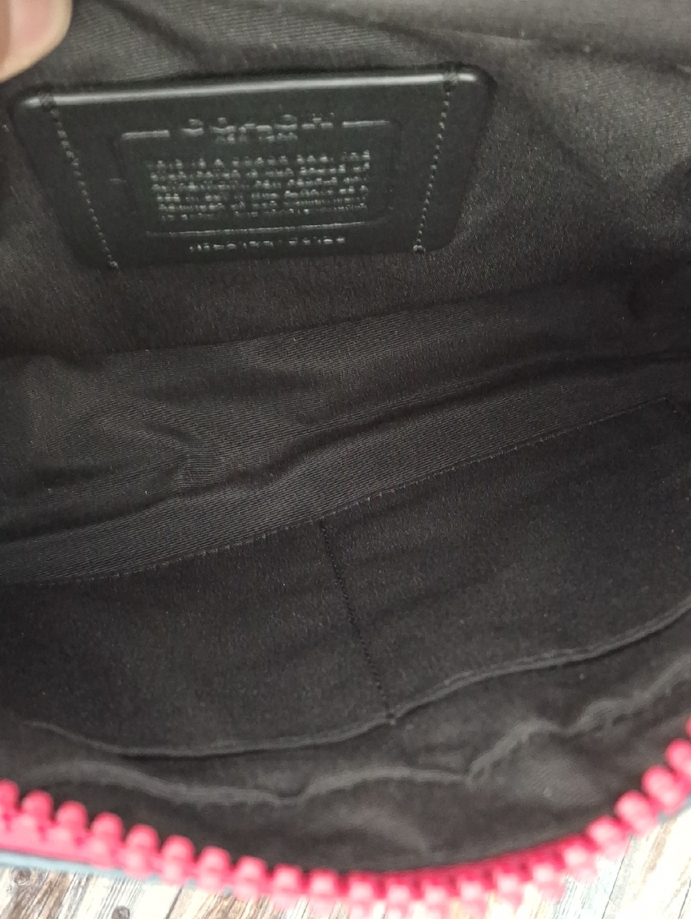 Coach Track Crossbody Navy Blue & Black Signature Coated Canvas - Picture 11 of 12